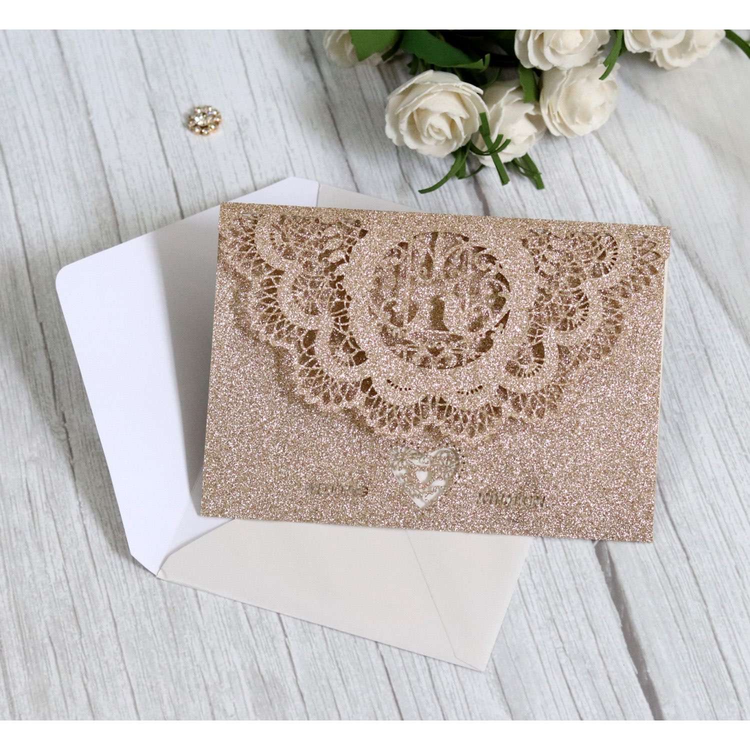 New Wedding Card Laser Cut Paper Glitter Invitation Business Invitation